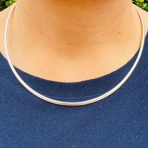 Sterling Silver Round Omega Chain