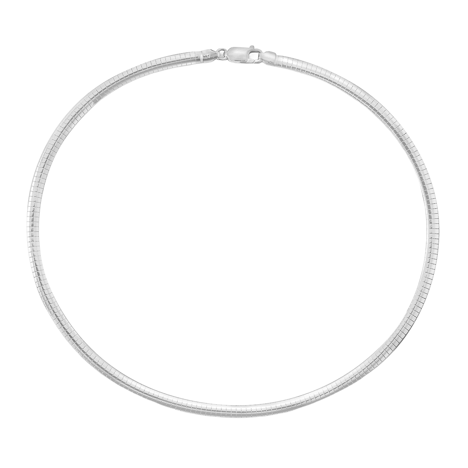Sterling Silver Domed Omega Chain
