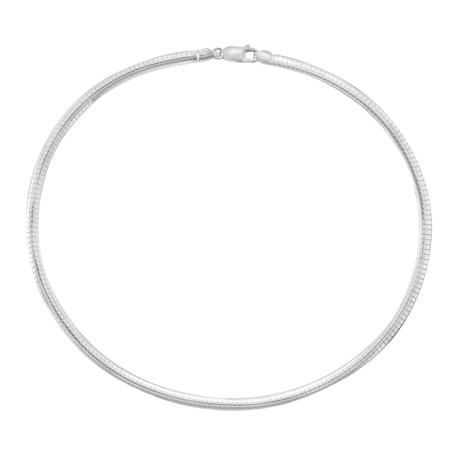 Sterling Silver Domed Omega Chain