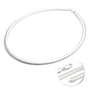 Sterling Silver Domed Omega Chain