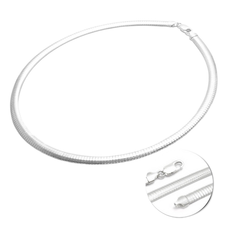 Sterling Silver Domed Omega Chain