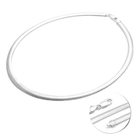 Sterling Silver Domed Omega Chain