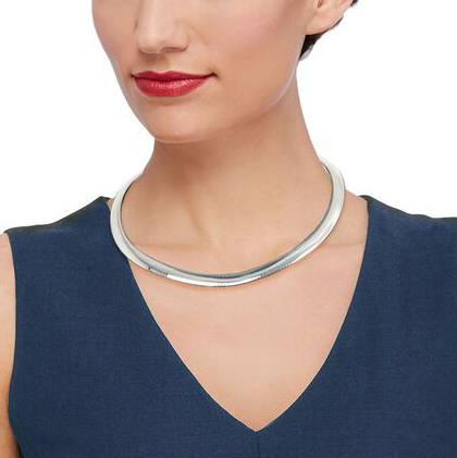 Sterling Silver Domed Omega Chain