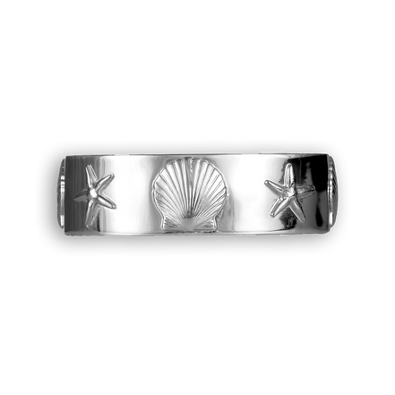 Starfish Scallop Bracelet on Band - Sterling