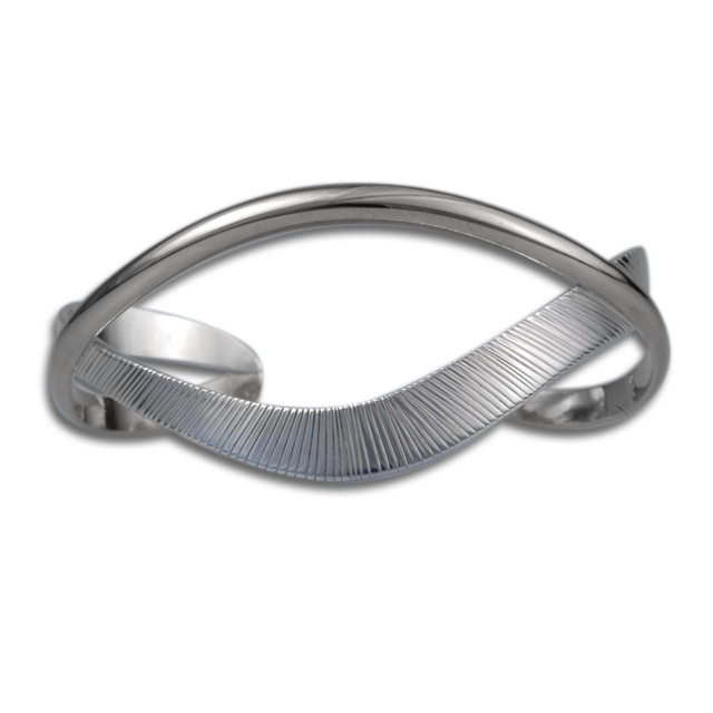Crossed Sterling Bands Bracelet - Sterling
