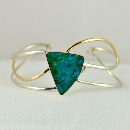 Original Bracelet - Sterling/14K/Gem Chrysocolla