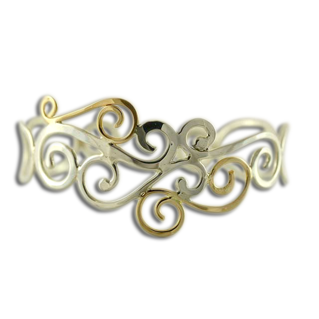 Original Swirl Cuff Bracelet - Sterling/14K