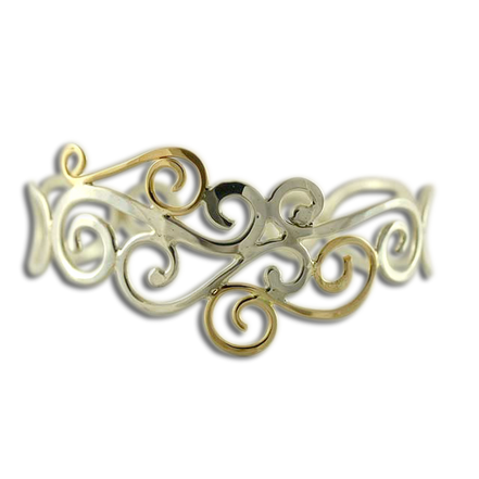 Original Swirl Cuff Bracelet - Sterling/14K