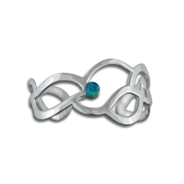 Opal Doublet Bracelet with Sterling Waves