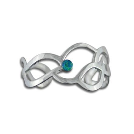 Opal Doublet Bracelet with Sterling Waves