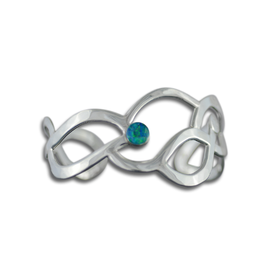 Opal Doublet Bracelet with Sterling Waves