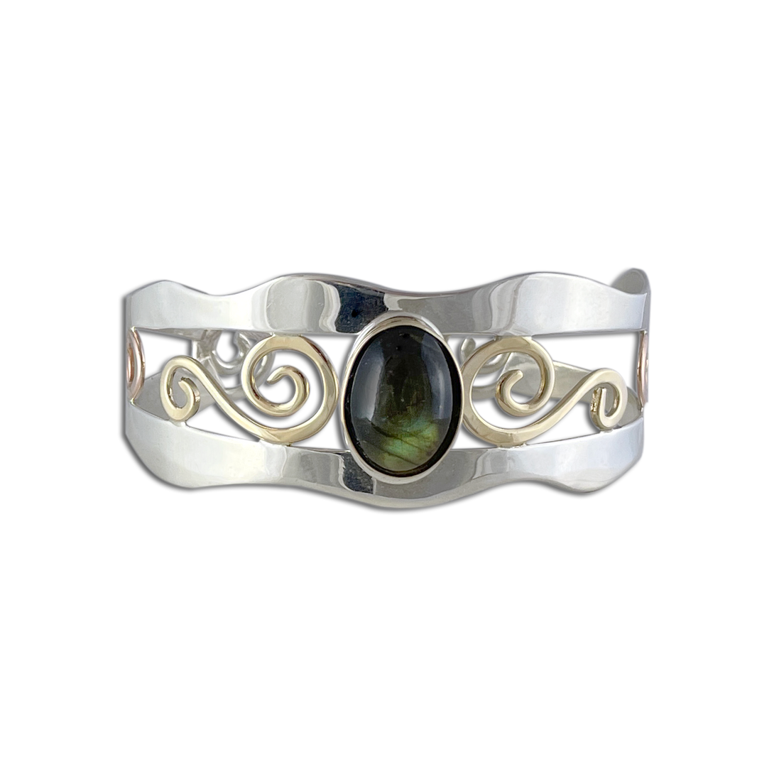 Labradorite Bracelet in Sterling and 14K