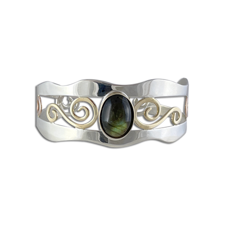 Labradorite Bracelet in Sterling and 14K