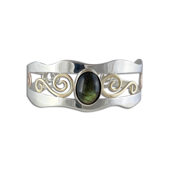 Labradorite Bracelet in Sterling and 14K