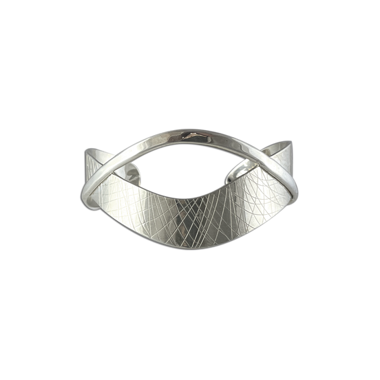 Crossed Sterling Bands Bracelet - Sterling