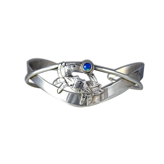 Blue Crab Bracelet - Sterling/Opal Triplet