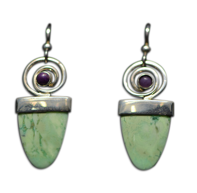 Sugalite and Lemon Citrine Earrings - SS