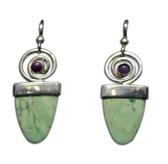 Sugalite and Lemon Citrine Earrings - SS