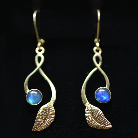 Original Earrings - 14K/Australian Opal Triplet
