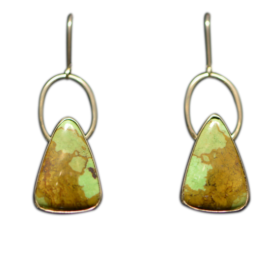 Gaspeite Earrings - 14K