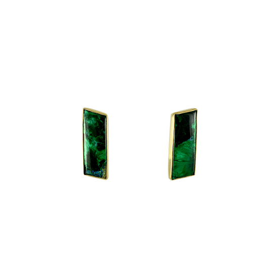 Malachite Earrings - 14K