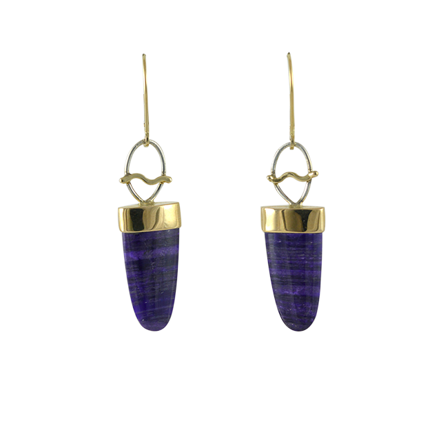 Sugilite Earrings - 14K/SS
