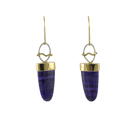 Sugilite Earrings - 14K/SS