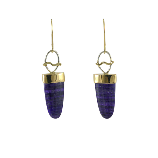 Sugilite Earrings - 14K/SS