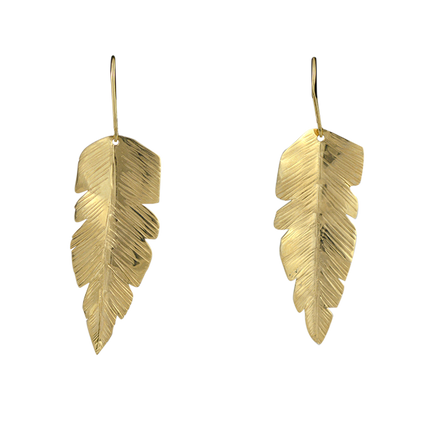 Original Banana Leaf Earrings - 14K