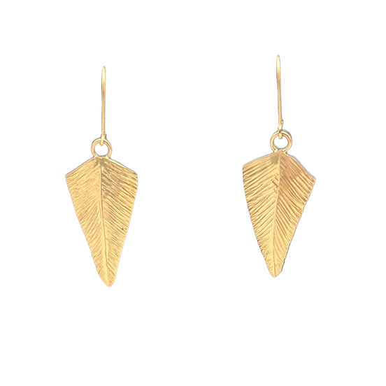 Fern Leaf Earrings in 14K