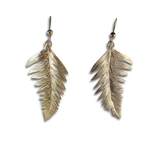 Original Earrings: Fern Leaves - 14K