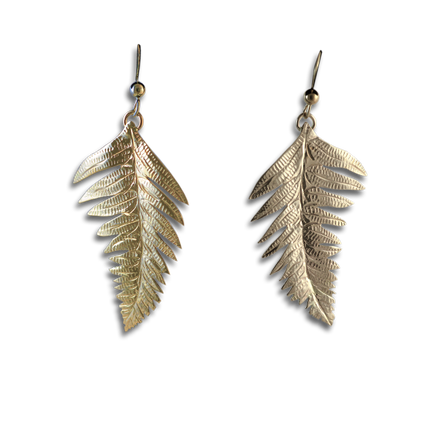 Original Earrings: Fern Leaves - 14K