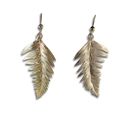 Original Earrings: Fern Leaves - 14K