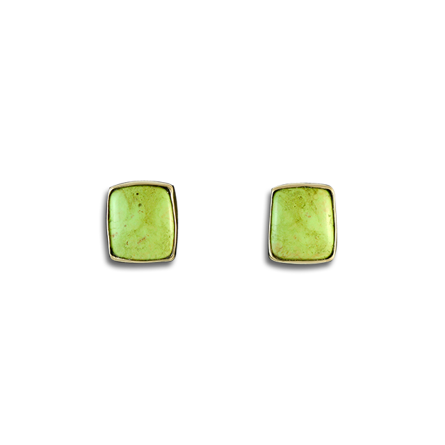 Gaspeite Earrings - 14K