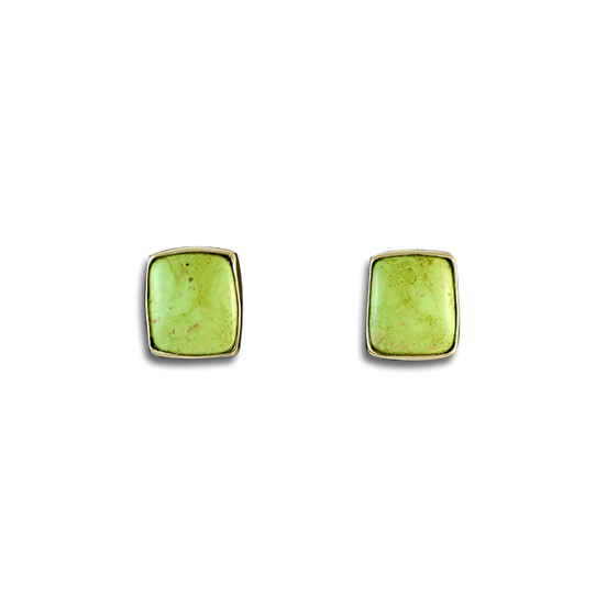 Gaspeite Earrings - 14K