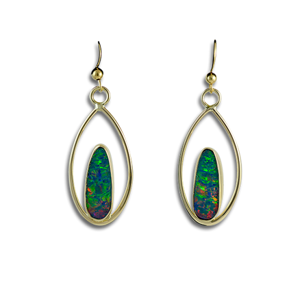 Opal Teardrop Earrings - 14K