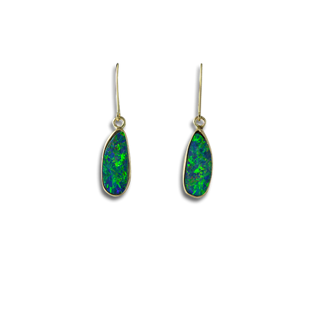 Opal Doublet Earrings in 14K