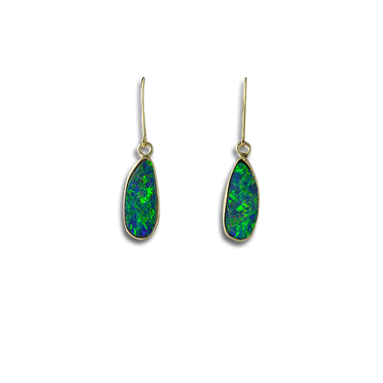 Opal Doublet Earrings in 14K