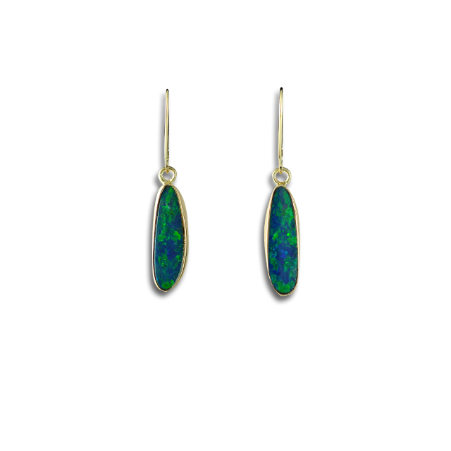 Opal Doublets Earrings 14K on wires