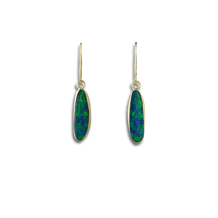 Opal Doublets Earrings 14K on wires