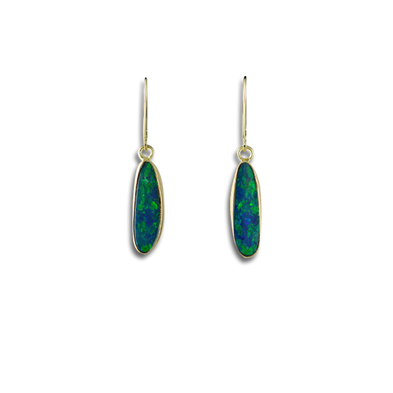 Opal Doublets Earrings 14K on wires