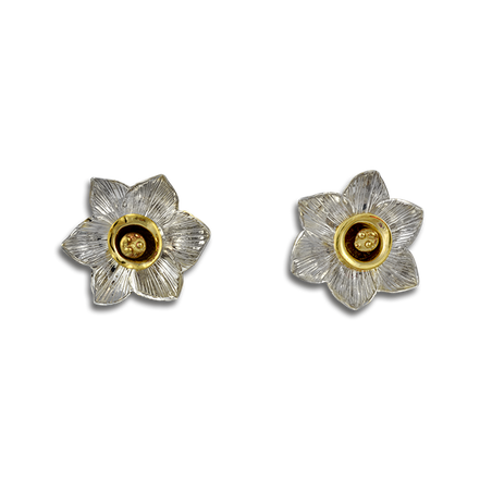 Daffodil Earrings - 1": Sterling / Gold-Plate