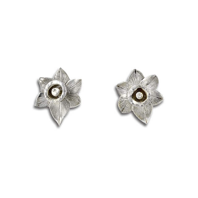 Daffodil Earrings - 1" Sterling
