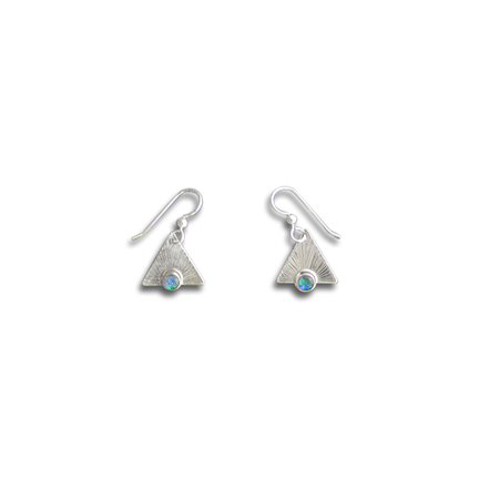 Earrings - Sterling Silver - Opal Triplet on Triangles