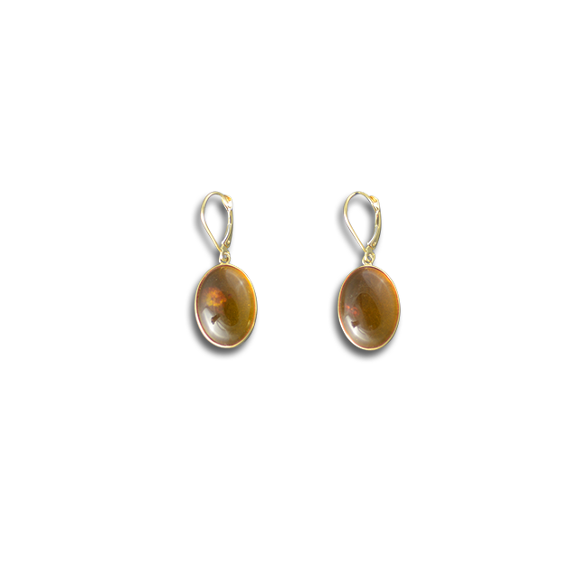 Amber Earrings in 14K Gold