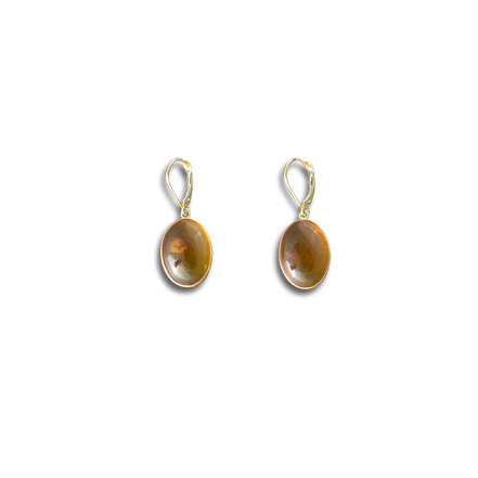 Amber Earrings in 14K Gold