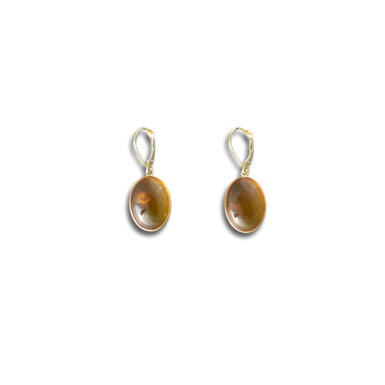 Amber Earrings in 14K Gold