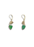 Chrysoprase Leaf Earrings - 14K