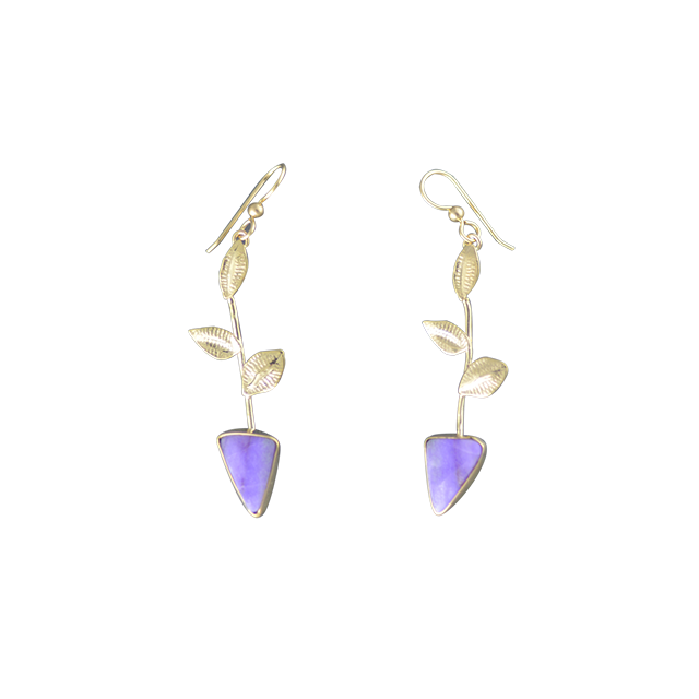 Sugilite Earrings in 14K Gold