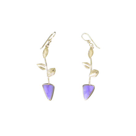 Sugilite Earrings in 14K Gold